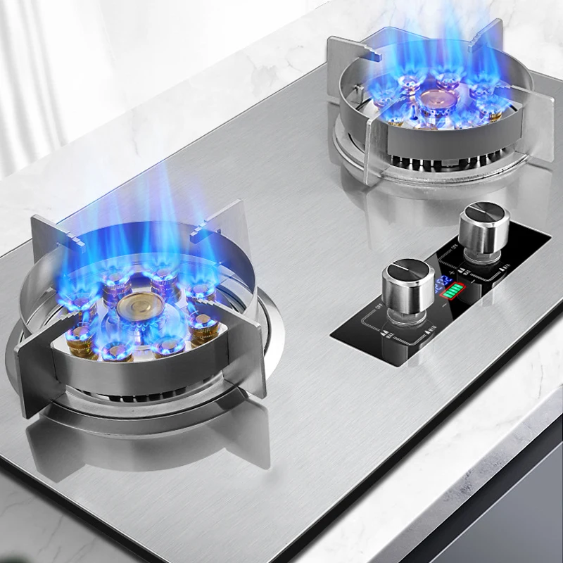 Gas Stove Household Timing Desktop Embedded Dual-Purpose Super-Large Firepower Intelligent Timing Flameout Protection Cooker