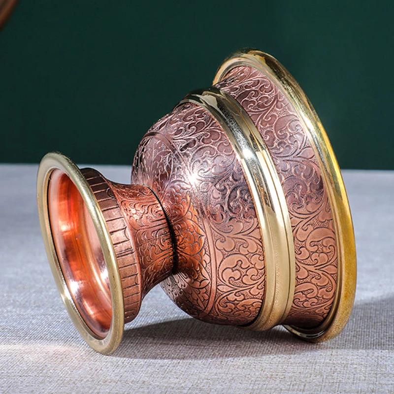 7pcs Ancient Red Copper Tantric Bowl Engraving Goblet Tibetan Bowl 8.8cm Holy Water Cup Buddhist Home's Gift Desktop Decorative 3