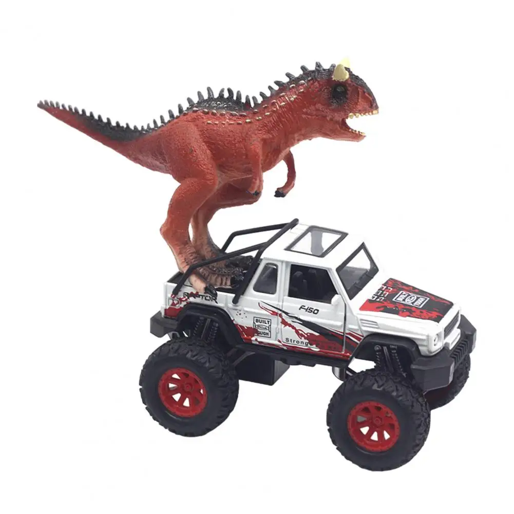 

Игрушечный внедорожник из сплава, игрушечный внедорожник с динозавром, игрушечный внедорожник со звуком, статуэтка торзавра в масштабе 1-32, большой для малышей