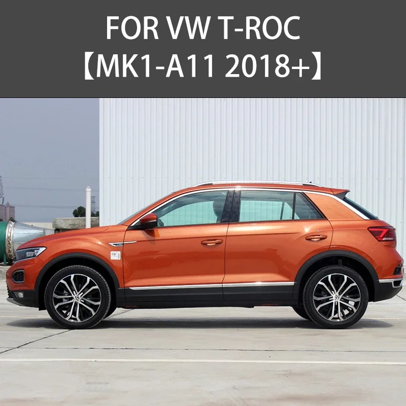 Rainwear Window Sun Visor Sun Rain Smoke Window Wind For VW T-ROC A11 Accessories Chrome Trim Bright Strip Shelters