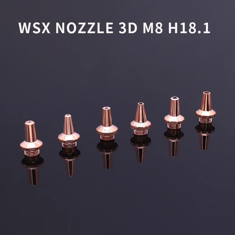 

Fiber Laser Nozzle 3D Metal Cutting Machine Spare Part WSX Laser Head Accessories M8 3D Robot Cutting 3d Lazer Nozzle Red Copper