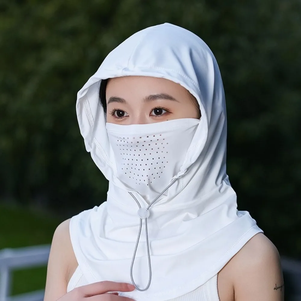 Neue Sommer Anti-Uv Sonnenschutz Hut Mit Maske Schal Atmungs Eis Seide Pullover Kappe Kopf Wrap Unisex Strand Kappe Für Outdoor sport – Detail 6