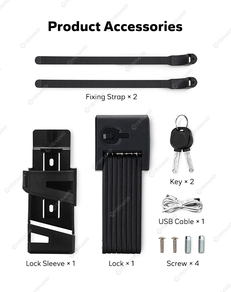Ttlock unlock Bicycle Foldable Bike Lock Road Fold Lock High Security IP67 Anti-