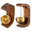 Dopamine Wind Chime C-Shaped Solid Wood Wind Chime Wireless Magnetic Suction Wooden Doorbell for Home and Office Car Decoration 1