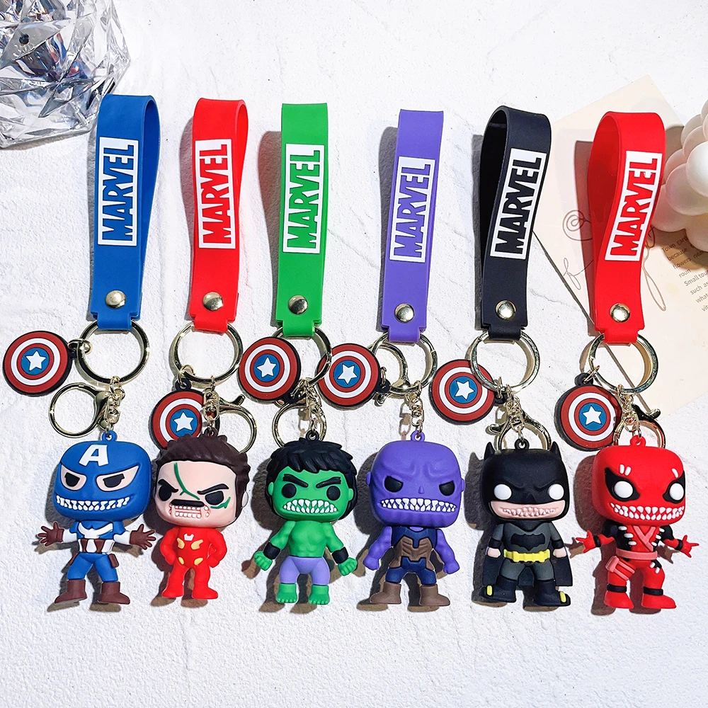 

the Avengers Super Heroes Legends Captain America Spiderman Iron Man Hulk KeyChain Model Kid Toy Children Gift