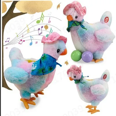 Children Toys Funny Electric Doll Hen Laying Eggs Chickens Crazy Singing Dancing Electric Pet Plush Toys Gifts For Kids