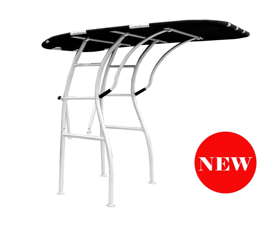 Dolphin Pro4 Extra Wide T Top with Black canopy, Fit Up to 57in Console For Large Boat