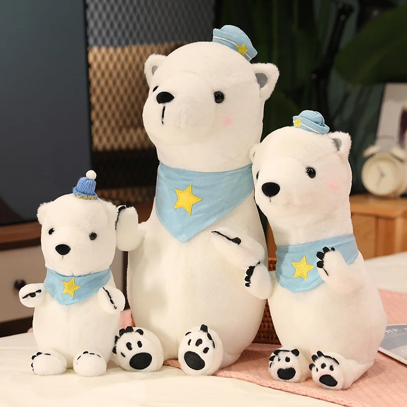 

40/50/60 см милый полярный медведь с шарфом, шапка, мягкий модный белый медведь, подушка, Успокаивающая кукла, игрушки для детей, подарок на день рождения для девочек