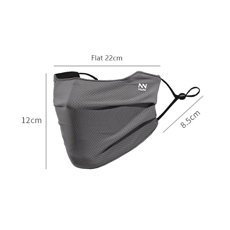 Men's Reusable UV Shield Breathable Face Mask - Solid Color & Washable for Sun Protection and Summer Activities