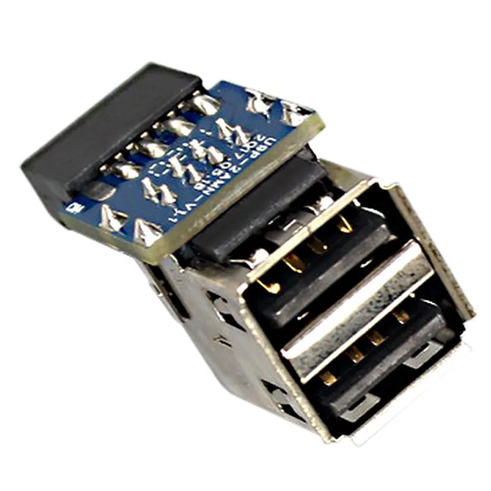 USB 2.0 A 타입 암 어댑터 컨버터 PCB 보드 내부 컴퓨터 커넥터, 마더 보드 헤더, 2 포트, 9 핀, 10 핀, 1, 2, 3, 4 개