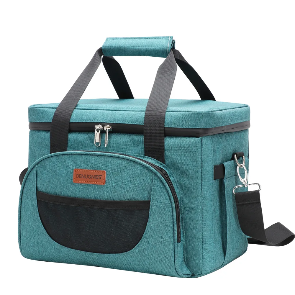 

Large Capacity Cooler Bag Insulated Handbag Outdoor Lunch Oxford Pinic Bag Single Shoulder Crossbody Ice Bag Cans Foods Stroage