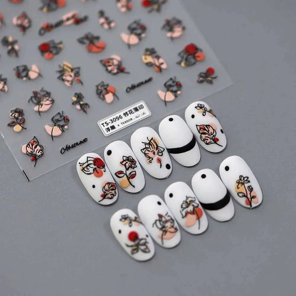 

Бамбуковые Цветочные наклейки для ногтей в форме бабочки наклейки для ногтей цветочные розы аксессуары для ногтей для женщин