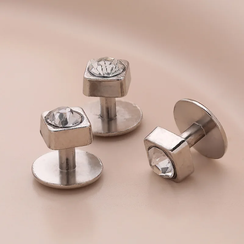 

Luxury Diamond Inlay Silver Metal Button 5 PCS Dress Sewing Decorate Sewing Accessories Clothing DIY Buckles