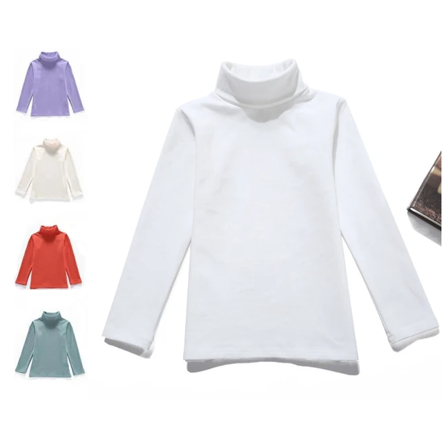 New Arrival 2019 Kids Tops Children T-shirt Autumn Winter Basic Turtleneck Shirt Tees Cotton T Shirt for Boys T Shirt for Girls