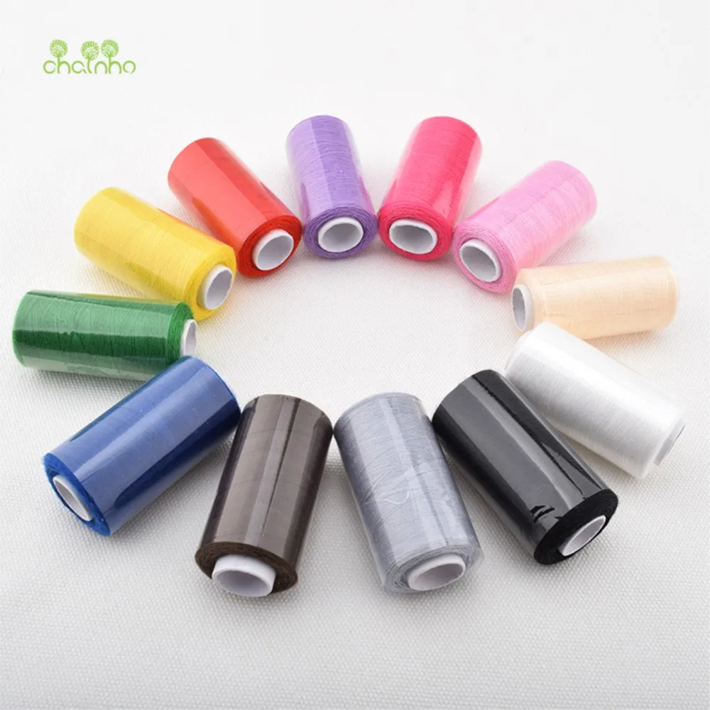 Chainho,Polyester Sewing Thread,Multi Color,12 Spools/Set,350 Meters/Spools,High Quality,Suitable For Needlework & Machine,25X2