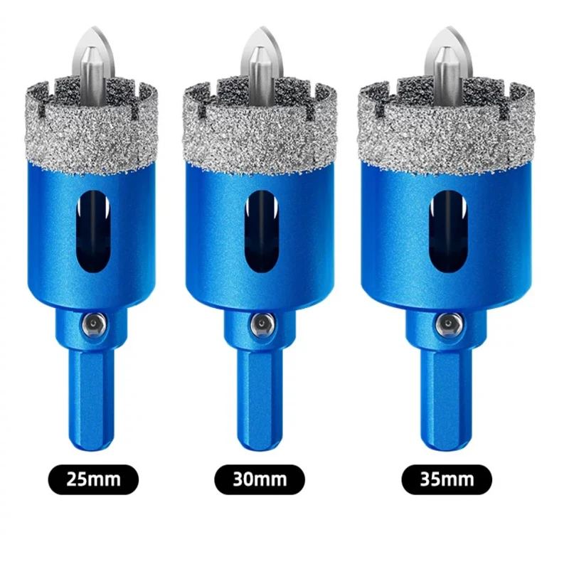 Diamond Coated Hole Saw Set for Glass, Marble, Granite, Stone, and Porcelain