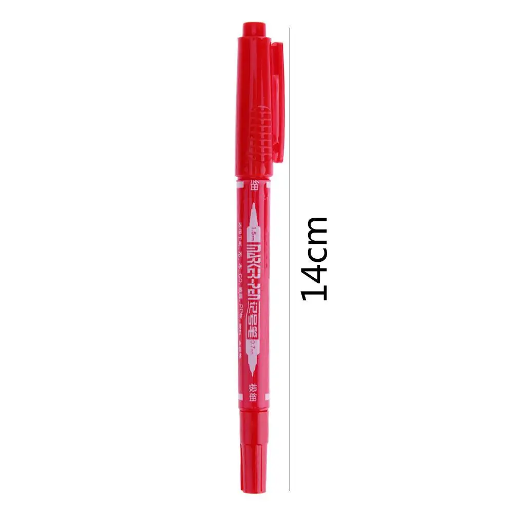 Waterproof permanent dual tip 0.7/1.5 mm Nib Black blue red Art Marker Portable Pens Permanent Tattoo Supplies