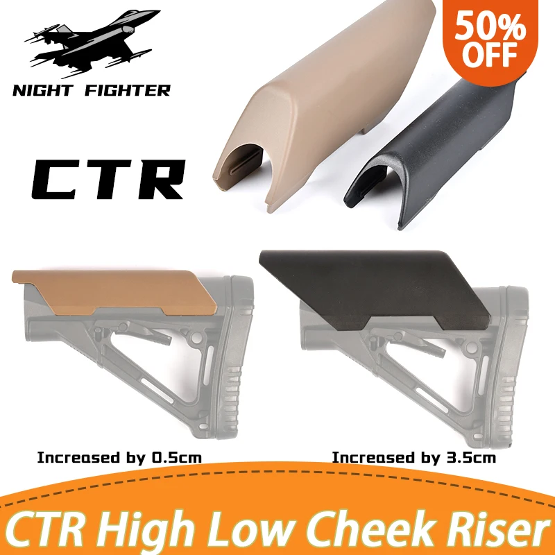 

WADSN Tactical CTR Cheek Riser Low Hight Version Nylon For Non Gunstock Stock Buttstock AR 15 M4 Enhancer Airsoft Accessories