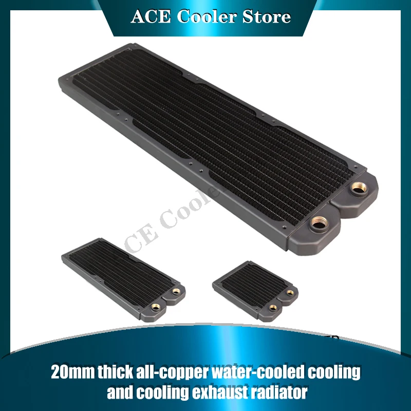 

Copper PC Radiator 20mm Thickness G1/4" Computer Water Cooling Heatsink Cooler 120mm 240mm 360mm 480mm Black/White