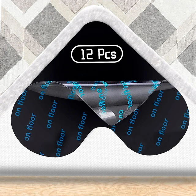 Autocollant antidérapant pour tapis, 12 pièces, réutilisable, lavable, Anti-bouclage, Patch fixe, tapis de sol, bande de préhension, tampon d'angle 2