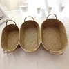Handmade Woven Storage Basket Straw Food Container Makeup Organizer Rattan Breadfruit Case Holder 4