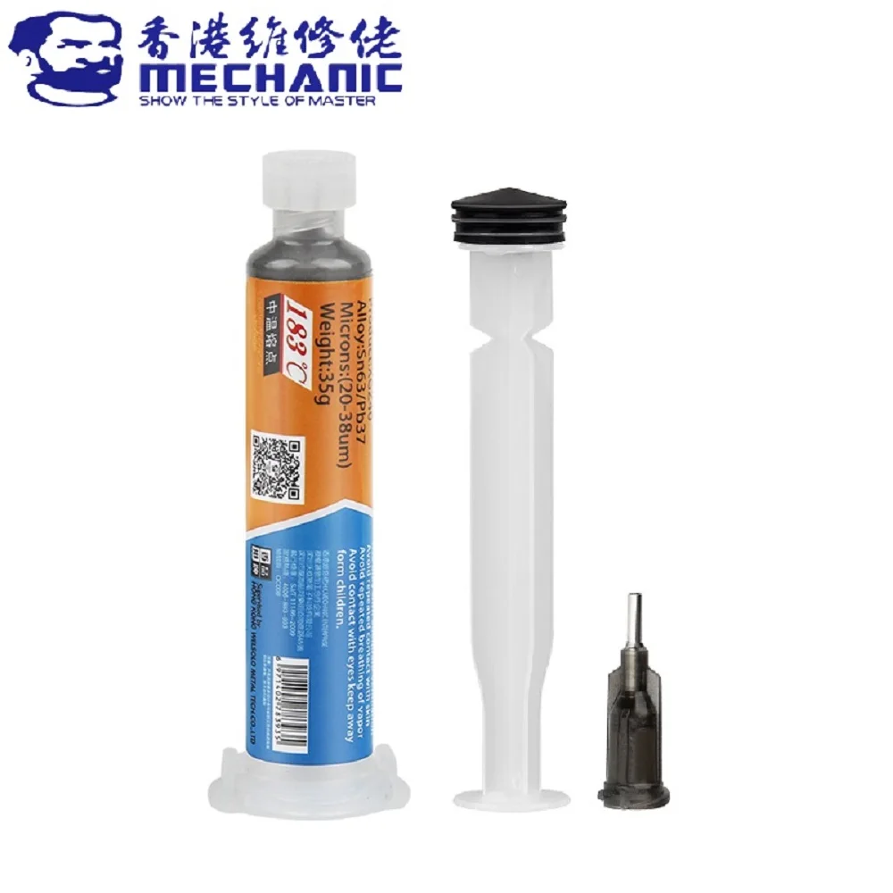 XG Z40 10CC Sn63Pb37 Tin Solder Paste 6337 Syringe High Viscosity 183