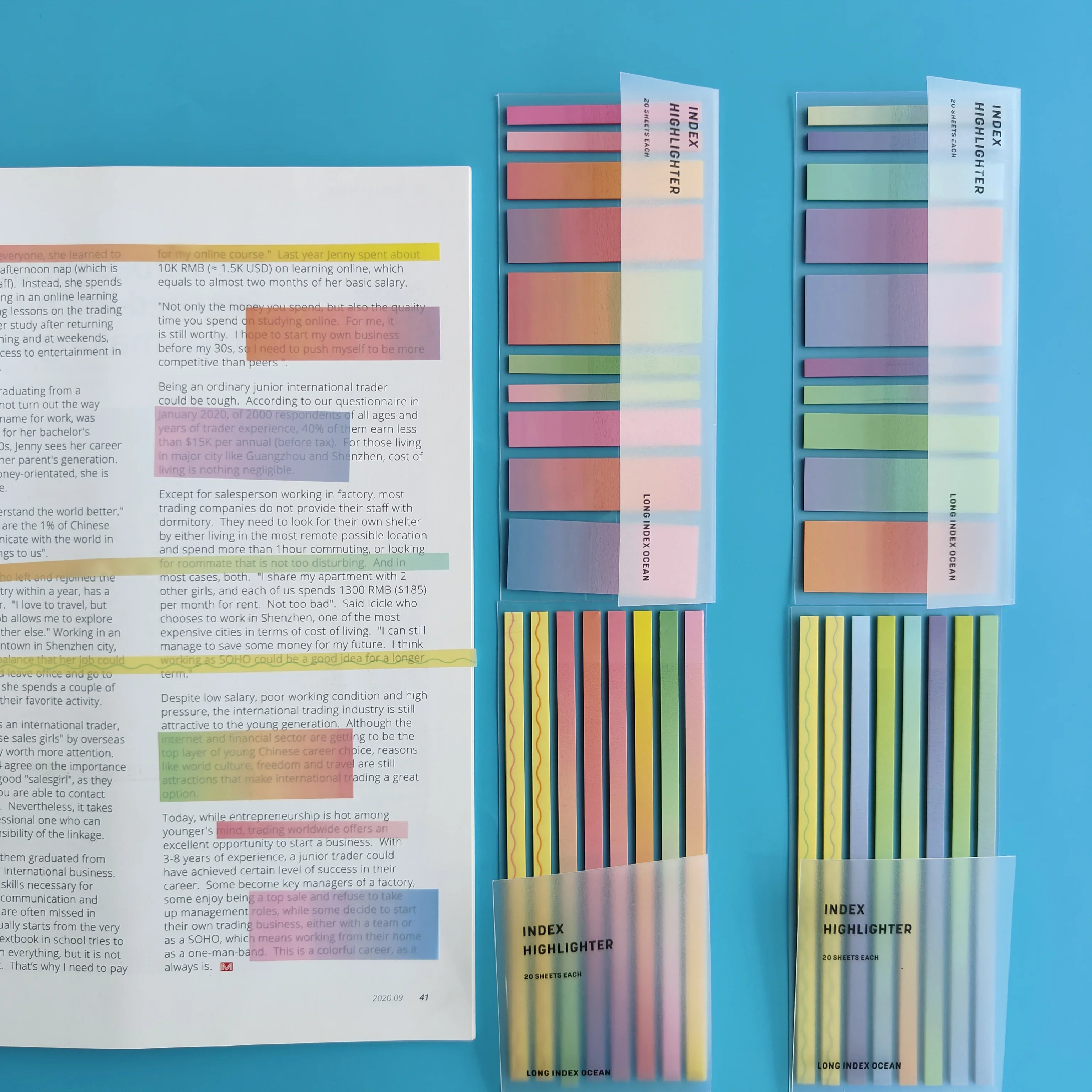 200 Sheets Stickers Transparent Sticky Notebook Pads Notepads Clear Bookmark Read Book Stationery School Supplie 2