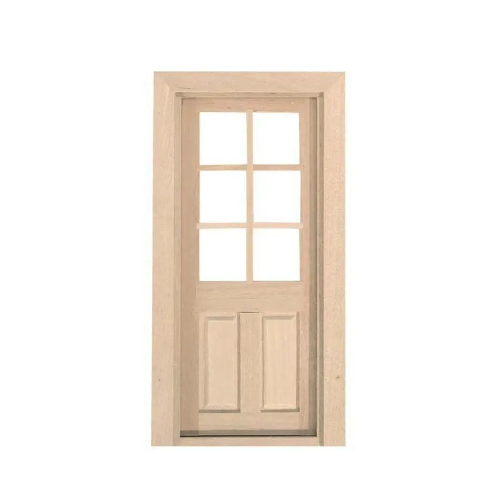 Charming DIY Miniature Dollhouse Wooden Frame Window with Glass Plate