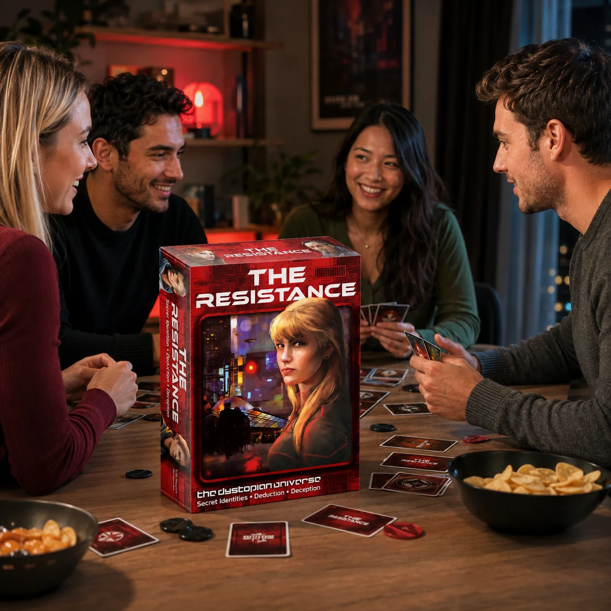 The Resistance: Dystopian Social Deduction Card Game – Secret Identity Strategy Party Game