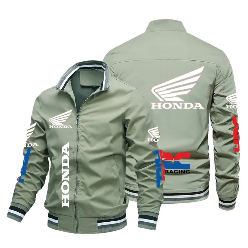 Honda Jacket Honda Car Wing HRC Logo Print Racing Biker Jacket Coats Oversized Outdoor Sport Racing Jacket Honda Men's Clothing 4