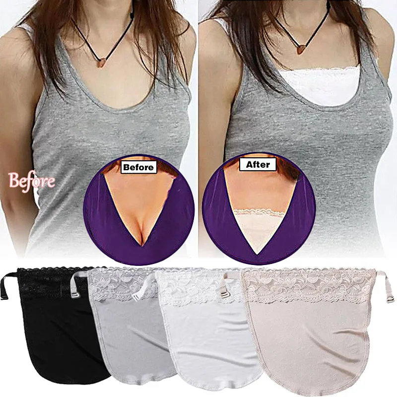 Women Lingerie Bra Women Tank Tops Women Tube Tops Lace Camisole Tops Women'S Lace Cleavage Cover Up Mock Camisole Bra Underwears Strapless Insert Wrapped Chest Invisible Clip-On Adjustable Tube Top