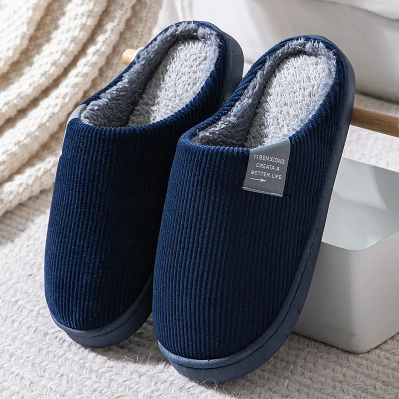 Women' Men' Thick Soft Bottom Home Slippers Household Plush Anti-slip...