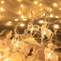 USB Christmas Reindeer String Lights LED Garland Fairy Lights for Christmas Tree Wedding Curtain Garland Garden Party Room Decor 2