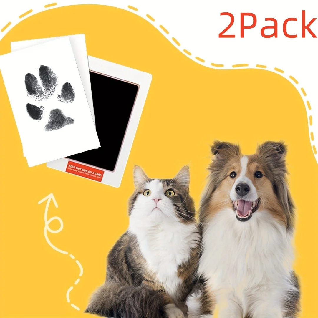 2Pack Pet Products Unique Pet Dog Cat Paw Prints Pad Newborn Baby Clean Recyclable Inkless Hand print and Footprint Ink Pad