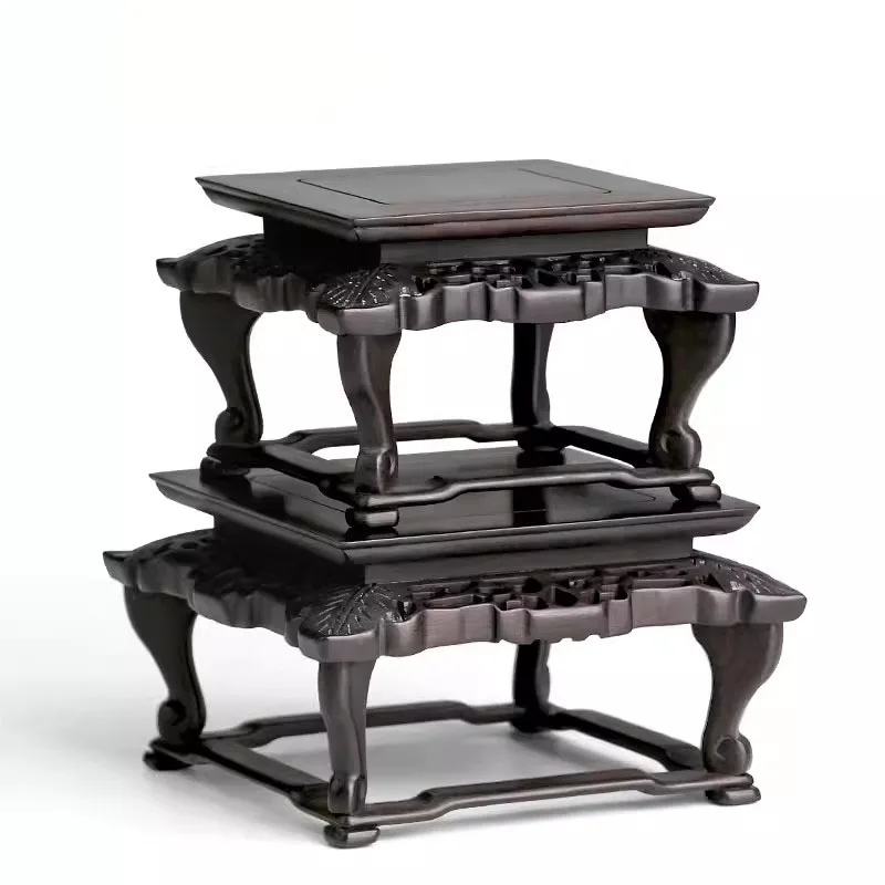 Red Wood Carving Handicraft Ornaments, Square Bracket, Flower Pots, Vase, strange Stone, Stone Buddha Statue Base