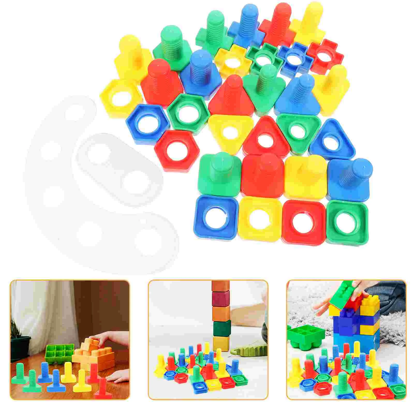 

16 Pairs Toy Screw Nut Early Learning Tighten The Screws Intelligence Tightening Color Matching Kids Educational Toys Baby
