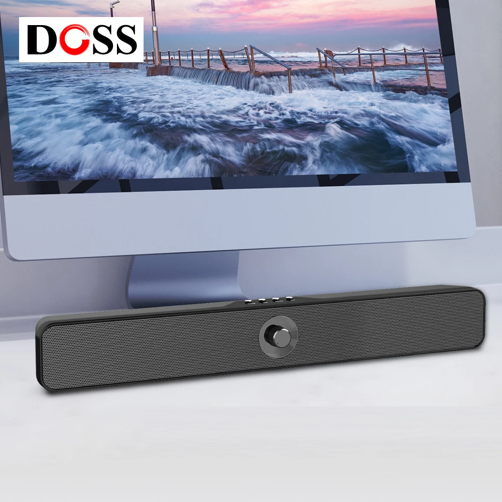 Компьютерная звуковая панель DOSS, Bluetooth 5,0, мощная 16 Вт HD-стерео и сабвуфер, звуковая коробка, настольная звуковая панель, беспроводные колонки
