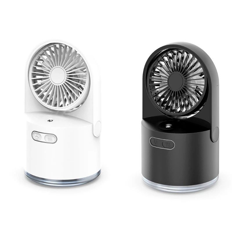 

USB Rechargeable Nightlight Table Fan Water Mists Desktop Office Fan 3 Speed Adjustable For Office Room Air Cooler