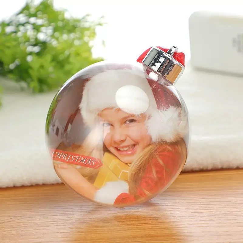 

DIY Photo Baubles For The Christmas Tree Transparent Baubles Ball Frame Ornament Holiday Party Valentine Day Decorations Picture