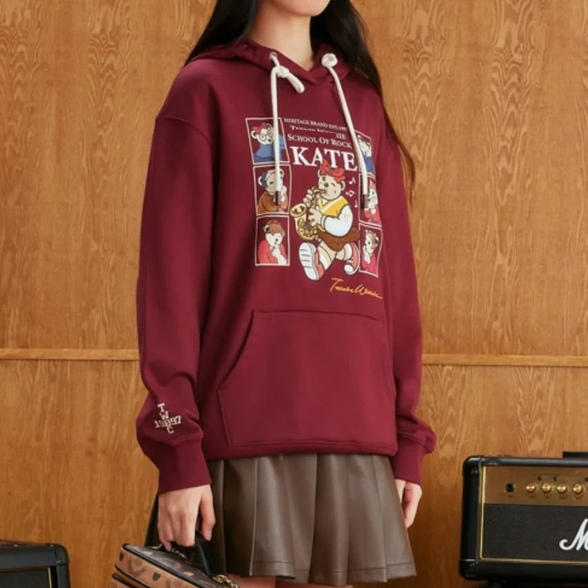 

Preppy Embroidery Cartoon Fashion Student Hoodies Sweatshirts Loose Casual Cotton Fabric Good Quality Women JK Clothing