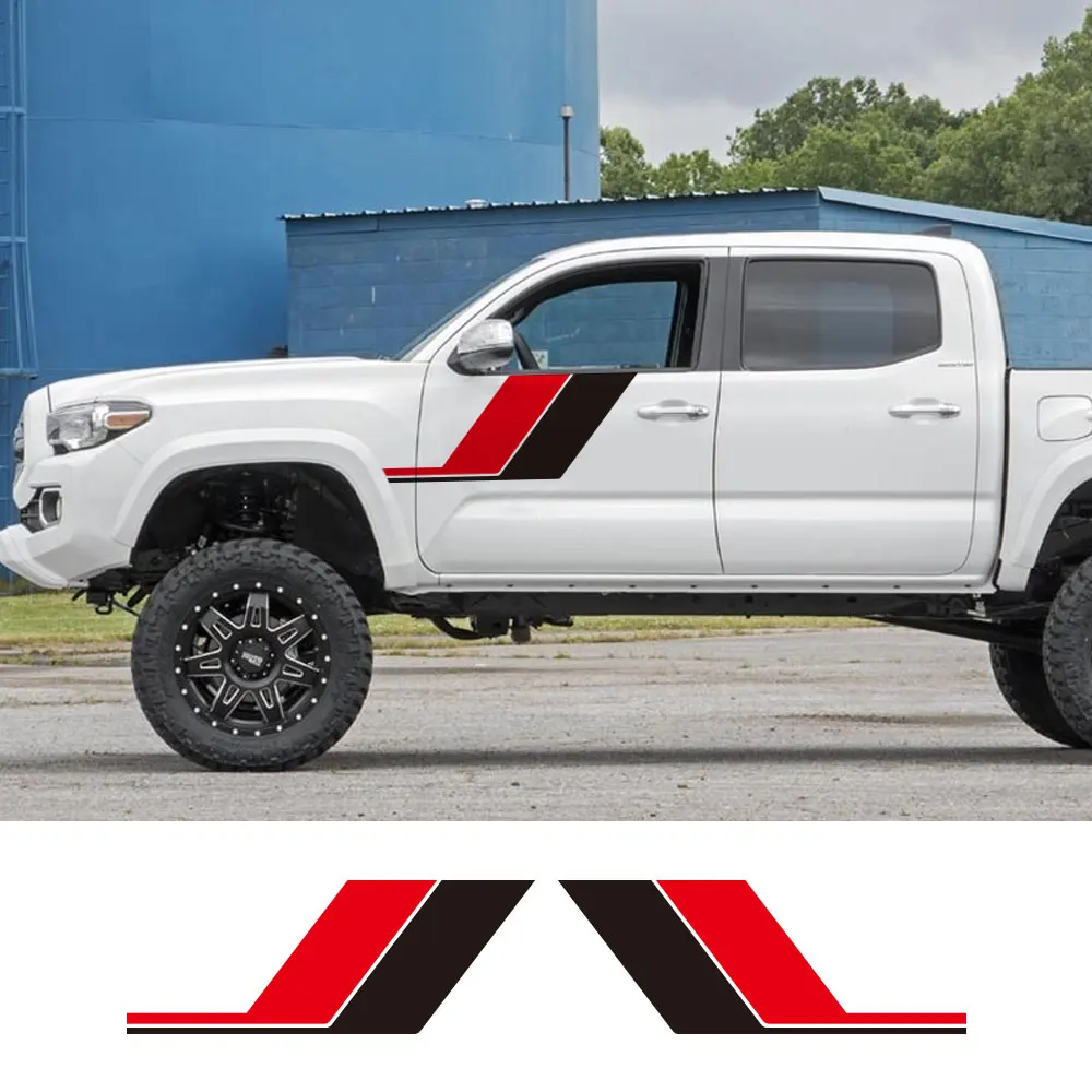 

Наклейки на дверь пикапа для Toyota Tacoma, графика грузовика, красочные винтажные полосы, декоративная Обложка, Виниловая наклейка, автомобильные аксессуары