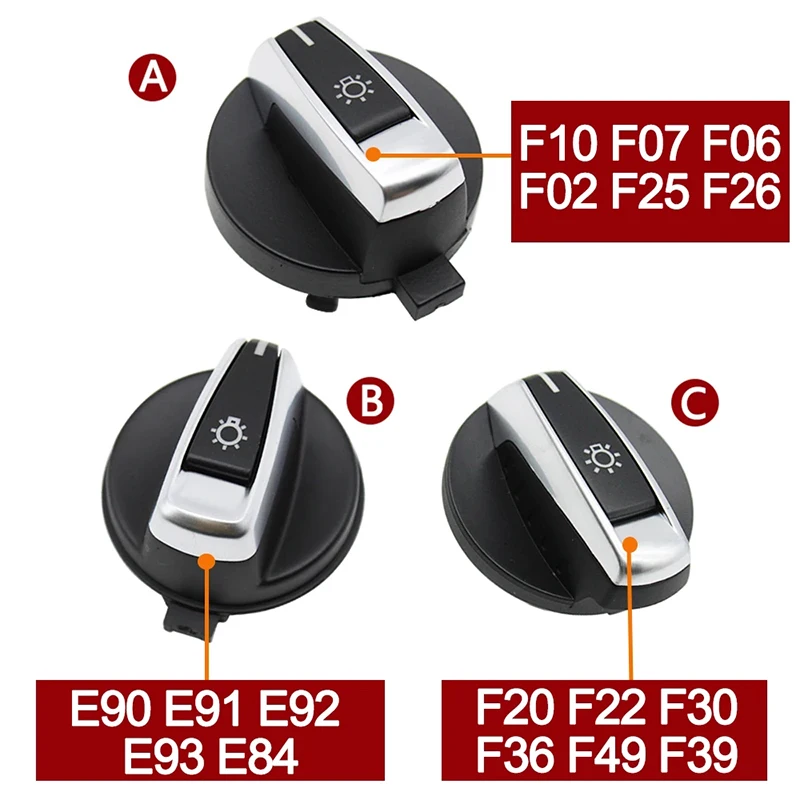 Per Bmw 1 3 5 X1 X2 X3 X4 F10 F01 F25 F30 F32 E84 E90 Interruttore Del Faro Manopola Rotante Pulsante Cap
