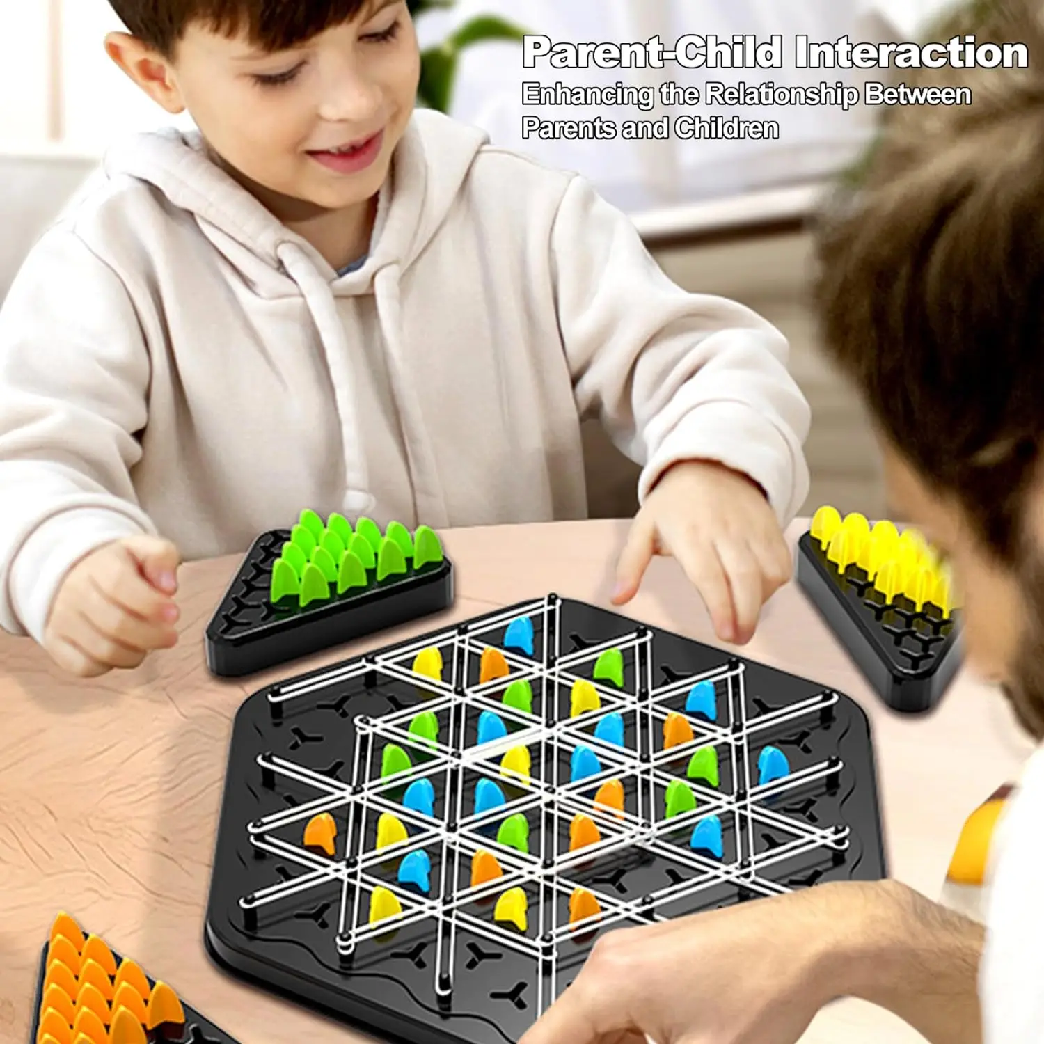 Chain Triangle Chess Game Triggle Rubber Band Board Game For Family Party Gift Chess Interactive Games For Kids Adults