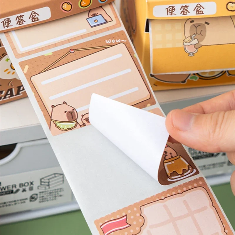 256 Sheets Cartoons Sticky Notes Pads Kids Stationery Paper Stickers Posted It Memo Pull-out Notepad Notebook Message Sticker 3