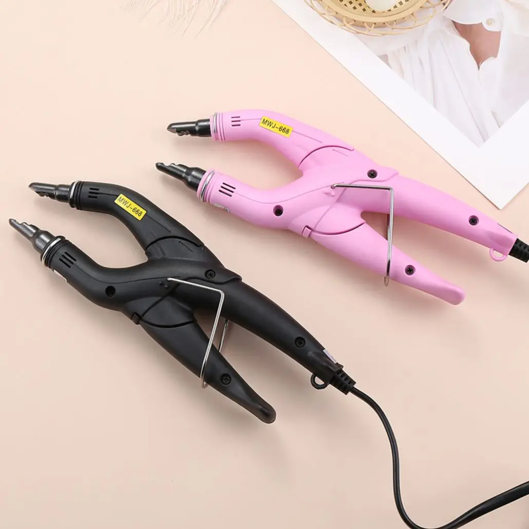 Hot Sale Pink/Black Hair Extensions Machine EU Plug Hair Heat Connector Fusion Hair Extensions Kit for All Stypes Hair