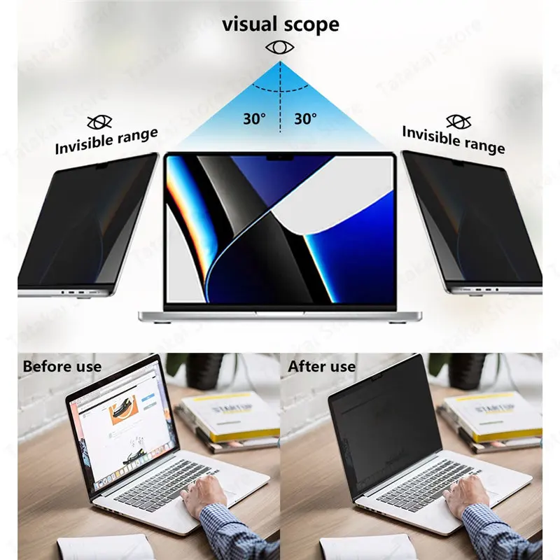 Removível Filtro de Privacidade Magnético para Macbook Pro 15 Protetor de Tela Anti-spy Film Privacy Protection 154 A1398 A1707 A1990 - Imagem 2