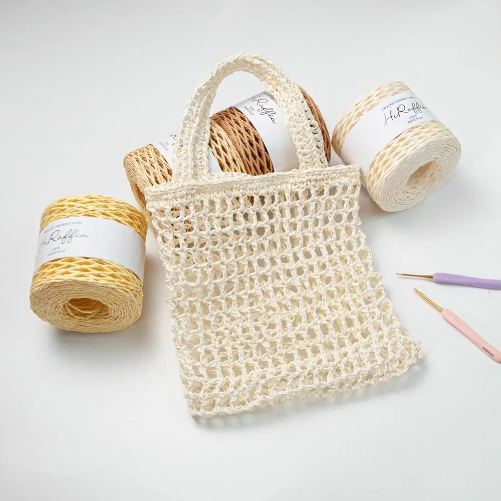 Description Picture 4 of item150M Raffia Paper Ribbon DIYs Craft Raffia Straw Yarn for Knitting Crocheting Paper Threads Gift Packing Ribbon Wedding Decor