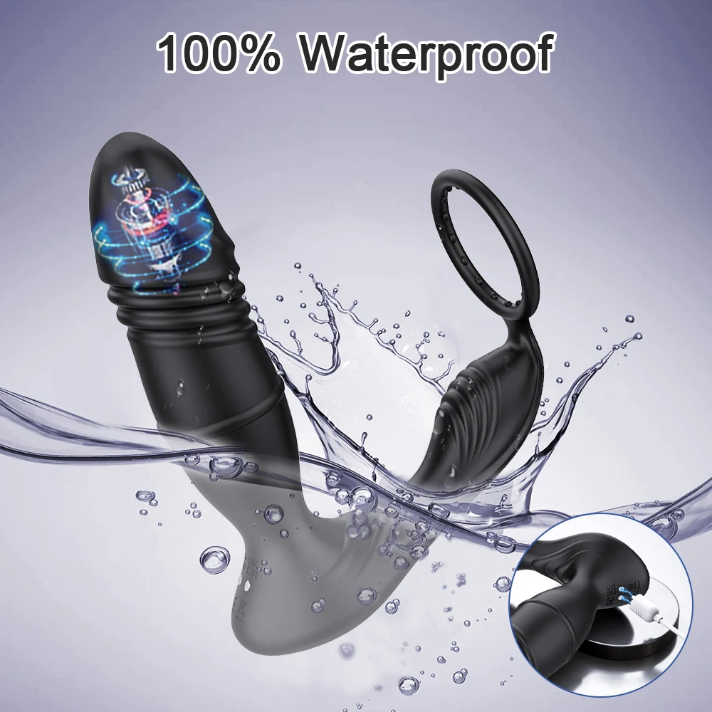 Male Thrusting Prostate Massager anal plug vibrator anal masturbator vibrator sex toy Bluetooth APP Vibrator for Men Gay Anal Plug Wireless Remote Butt Plug Sex Toy for Couples