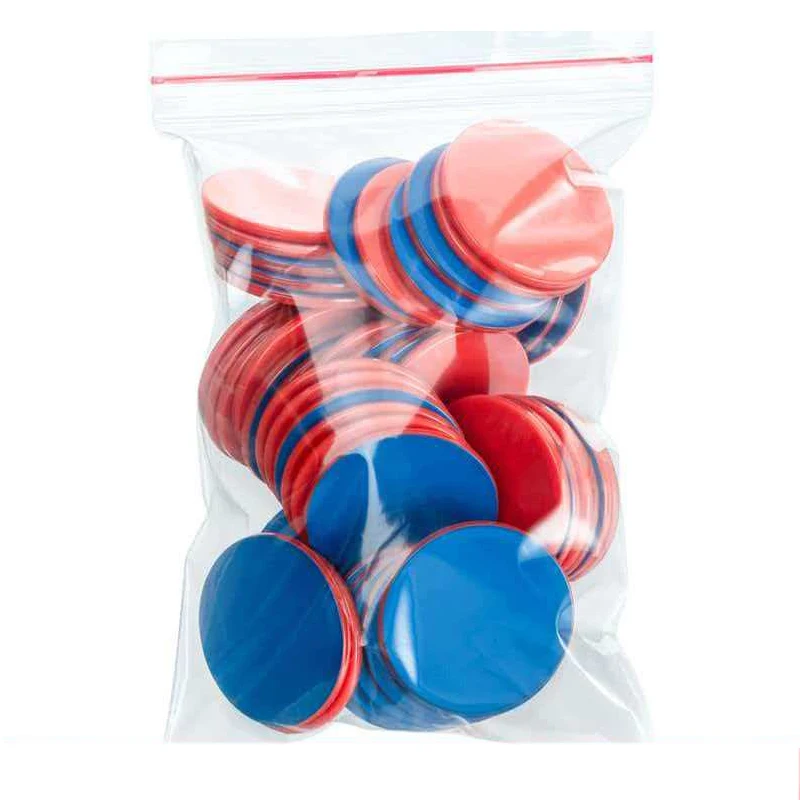 50PCS 플라스틱 양면 두 가지 색상 카운팅 칩 크기 25MM 수학 교구 어린이 교육용 장난감 교실 용품
