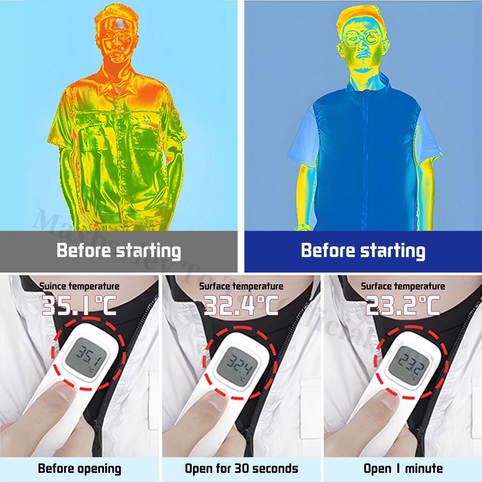 ​EIAO 9 Blade Cooling Vest Wearable Fan Jacket Motorcycle Air Conditioned Clothing for Men Women Hiking Fishing Outdoor Sports​